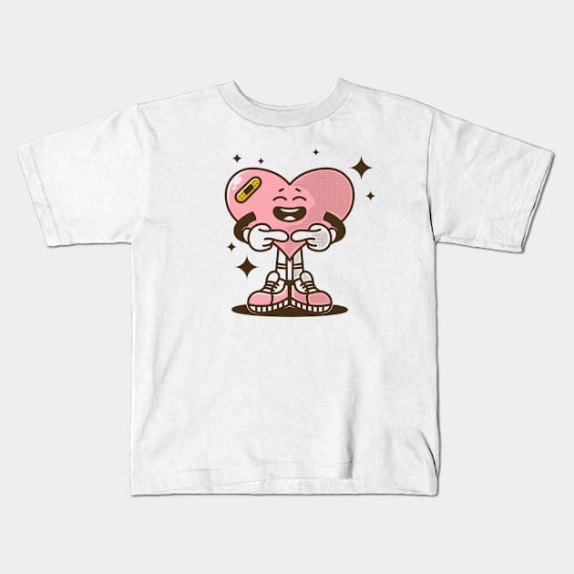 Shy Heart Kids T-Shirt by adipra std